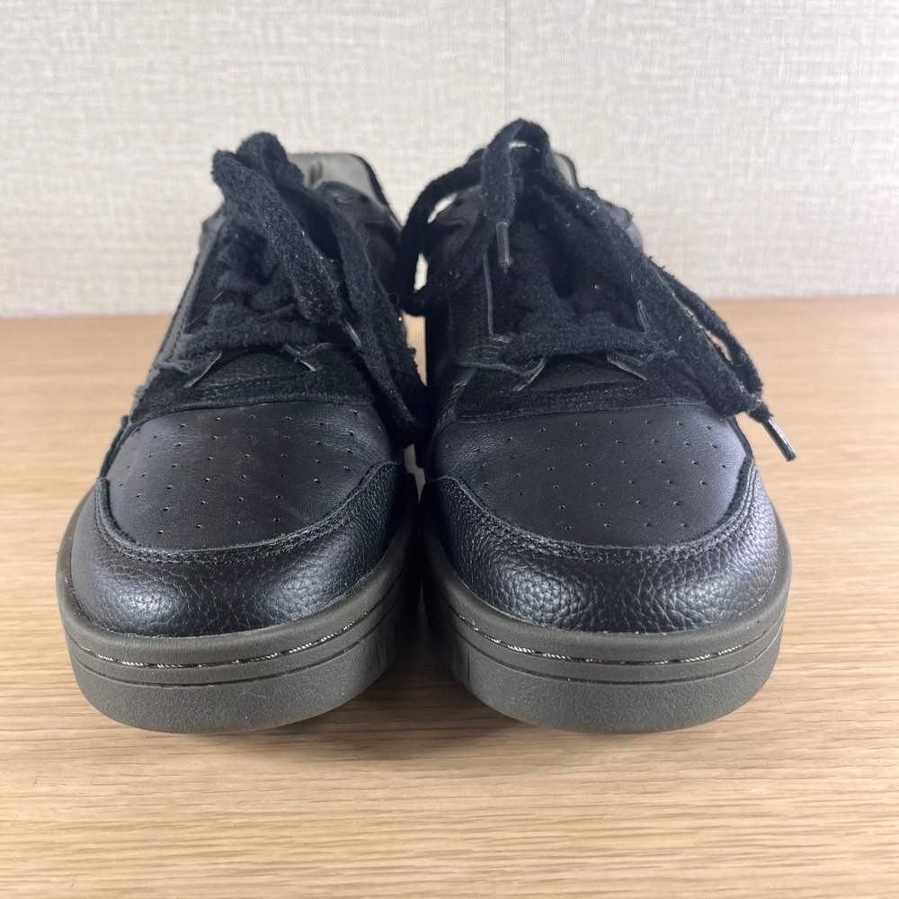 AllSaints Regan Men's Sneakers US 10 Black Leather Suede Monochrome Streetwear - Picture 2 of 10